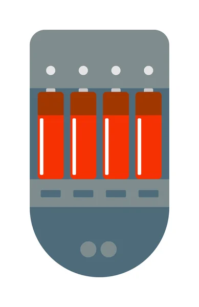 Batterijlader met batterijen energiestroom technologie . — Stockvector
