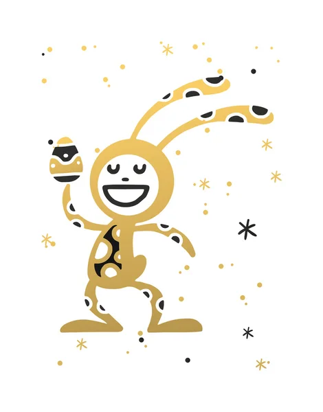Greeting card Easter rabbit vector illustration — Διανυσματικό Αρχείο