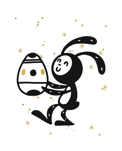 Greeting card Easter rabbit vector illustration — Stock vektor