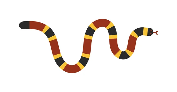 Serpent plat vecteur isolé sur fond blanc — Image vectorielle
