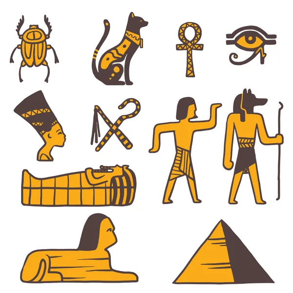 Egypten resor vektor ikoner symboler — Stock vektor