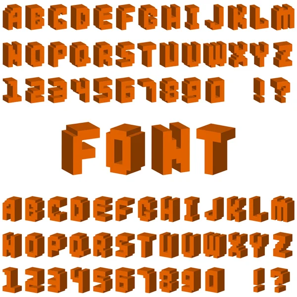 Isometrische alfabet lettertype 3D letters voor web mobiele apparaat vector. — Stockvector
