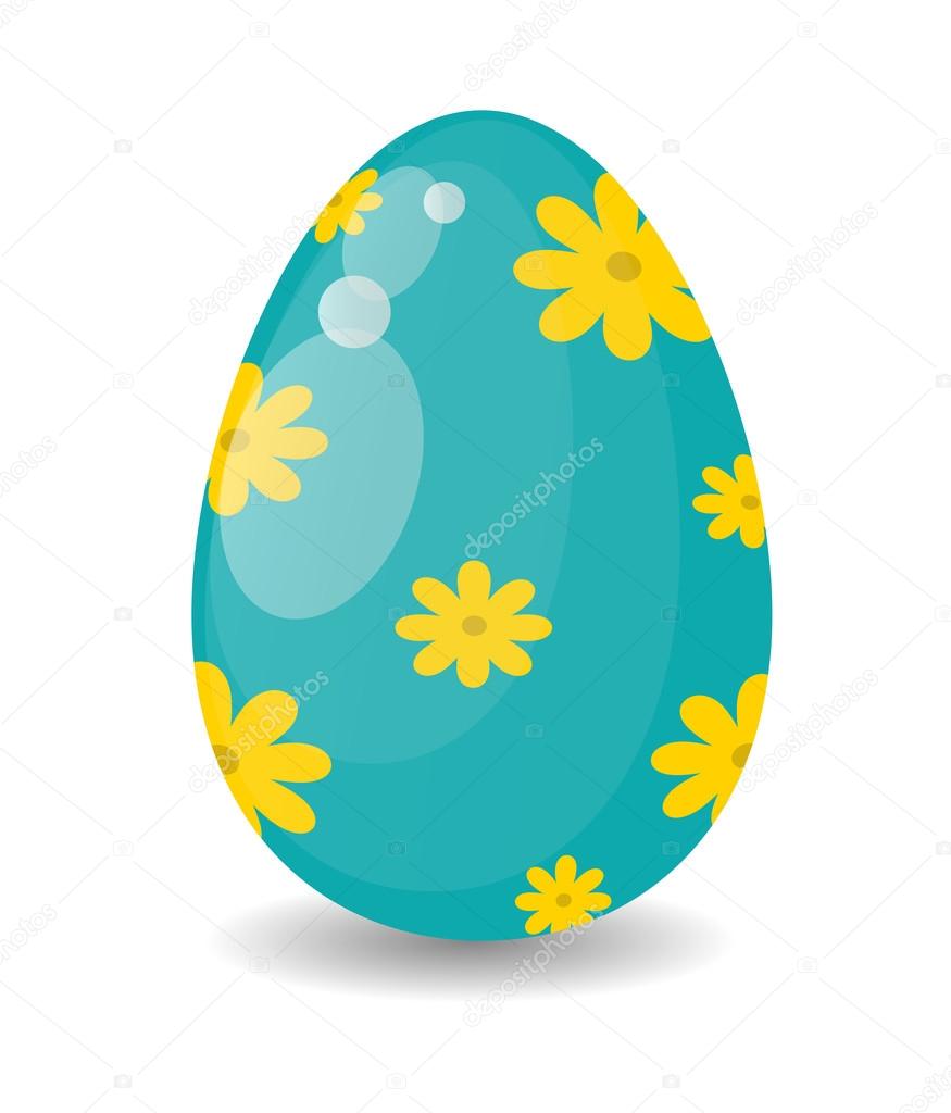 Väri pääsiäinen muna sarjakuva kevät koristelu ja ruoka symboli tasainen  vektori kuva . — vektorikuva © adekvat #105054590