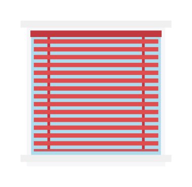 İç düz vektör çizim penceresi Jaluzi Perde arka plan güneşlikler.