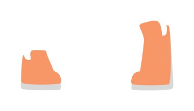 Kırmızı eski retro Bayan spor ayakkabı moda spor casual ayakkabı düz vektör.