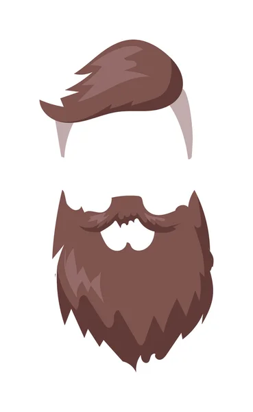 Hipster moda hombres moda pelo y barba vector ilustración . — Vector de stock