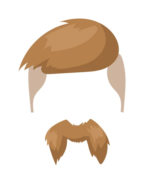 Hipster fashion man hair and beards mustache character vector illustration. — Stock Vector