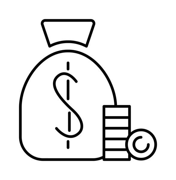 Dinero bolsa signo icono moneda símbolo de negocio plano diseño vector . — Vector de stock