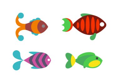 Su altı balık yaban hayatı akvaryum sualtı doğa tropikal deniz ürünleri hayvan vektör.