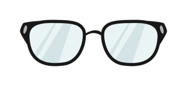 vector gözlüklü beyaz zemin üzerine izole.