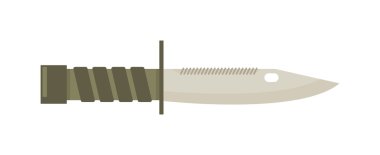 Short knife creative illustration and cartoon steel weapon flat vector illustration.