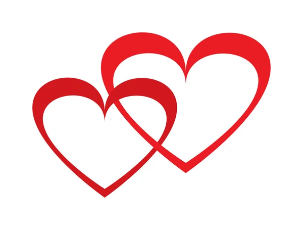 Iconos de corazones vectoriales e ilustración del saludo del día de San Valentín — Vector de stock