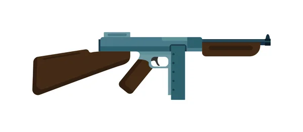 Submachine Gun ikon szín sziluett vektor illusztráció gép fegyver — Stock Vector