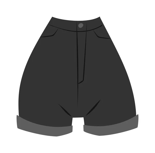 Stijlvolle denim vrouwen shorts met hoge taille moderne nieuwe stijl jeans kleding platte vector. — Stockvector