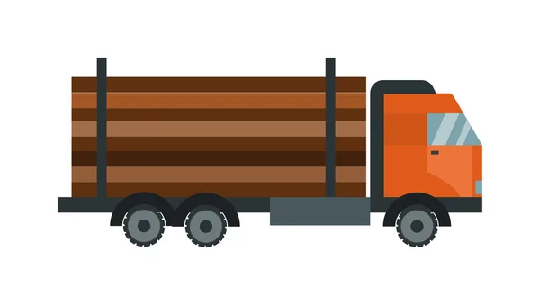 Madera madera camión vector ilustración aislado — Vector de stock