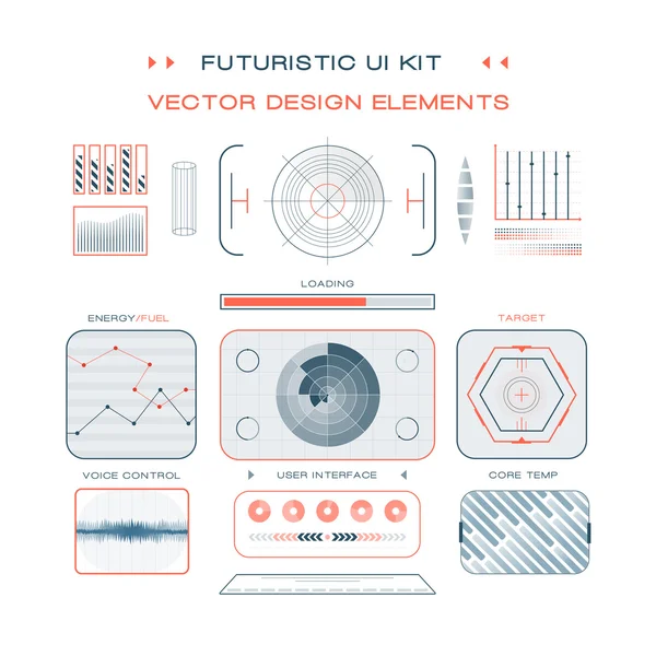 Ui flat design web elements template set interface layout symbol vektor. — Stockvektor