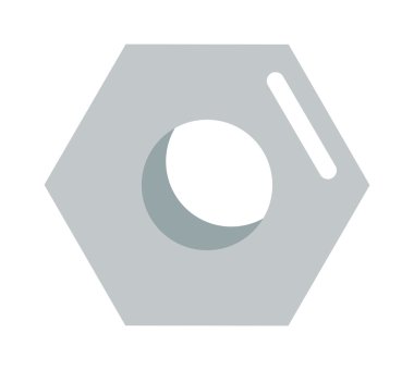 Çelik somun vektör simgesi beyaz izole