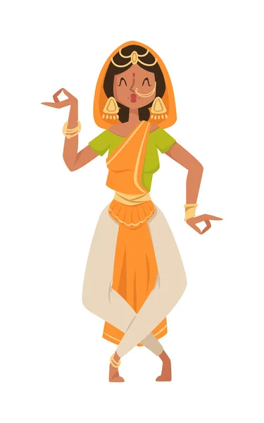 Indische Tänzerin Bollywood traditionelle Partykultur Vektor. — Stockvektor
