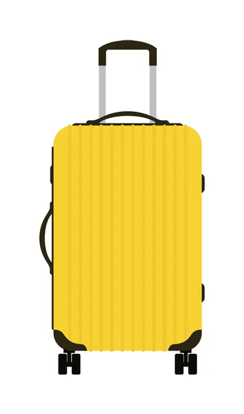 Viaje maleta viaje bolsa amarilla viaje equipaje vacaciones vector . — Vector de stock