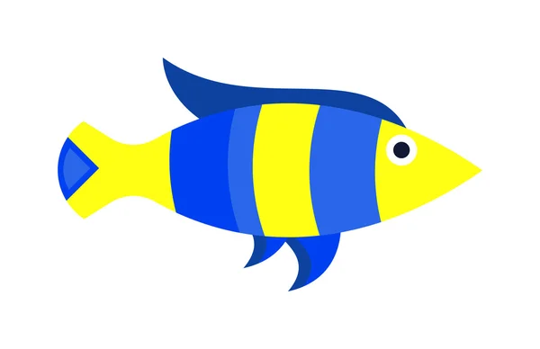 추상 수족관 벡터 물고기 수중 자연 동물 벡터 아이콘 — 스톡 벡터