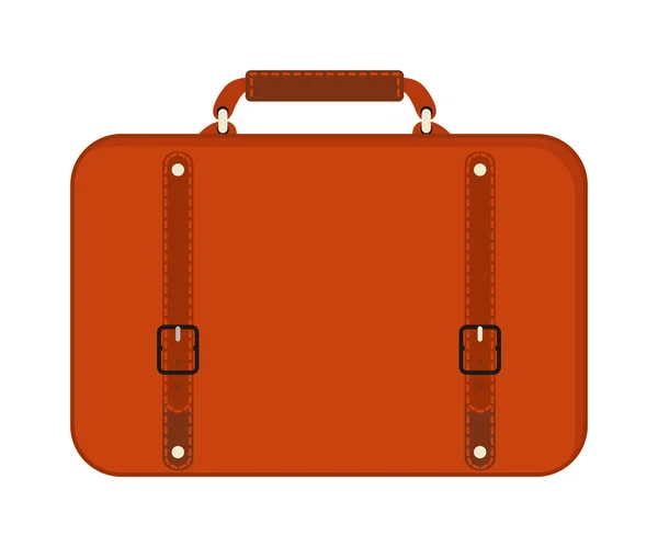 Journey suitcase travel red fashion bag trip baggage vacation vector. — Stock Vector