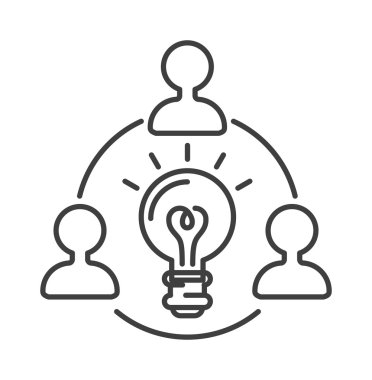 Işık lamba işareti fikir simgesi kavramı ampul el hat sanat vektör çizim içinde.