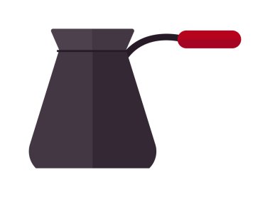 Kahve demliği içecek kafein kahvaltı vektör illüstrasyon için Ibrik cezve.