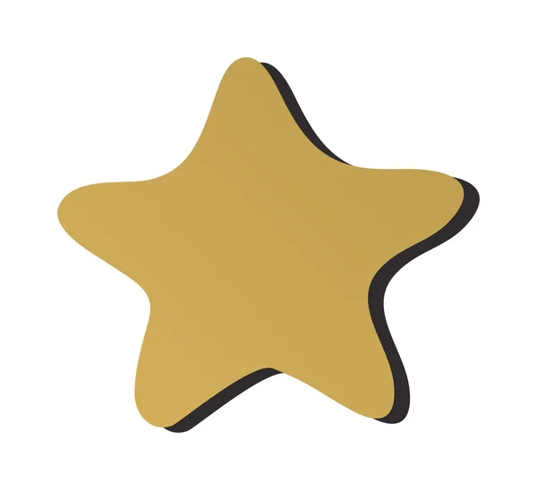 Estrella de oro icono signo calificación premio mejor diseño elemento gráfico decoración plana vector ilustración . — Archivo Imágenes Vectoriales