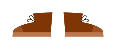 Kahverengi botları karikatür vektör çizim.