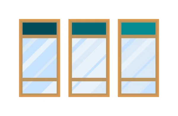 Diferentes tipos casa ventanas elementos vectoriales aislados sobre fondo blanco — Vector de stock