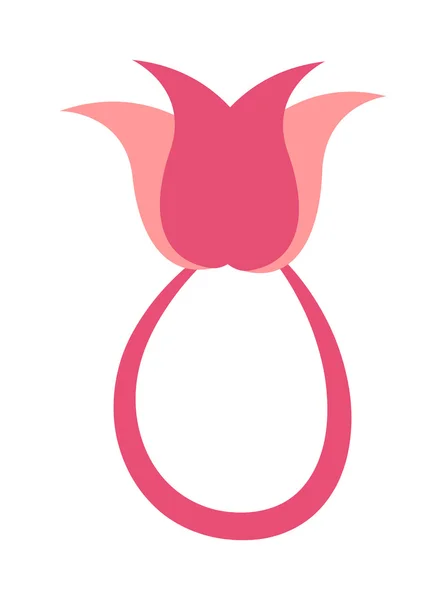 Bague précieuse avec des gemmes de couleur fleur isolées sur fond blanc . — Image vectorielle