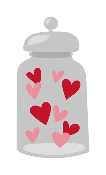 Romantisk kärlek trolldryck i hjärtformade glas kolven retro brev etikett platt karikatyr vector. — Stock vektor