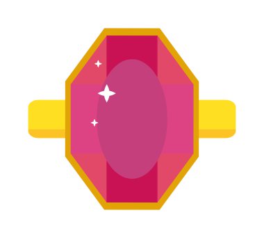 Kırmızı yakut taş illüstrasyon düz tasarım