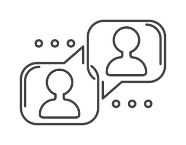 Konuşma balonu Simge iletişim sembolü konuşun öğesi mesaj sohbet web vektör anahat sanat.