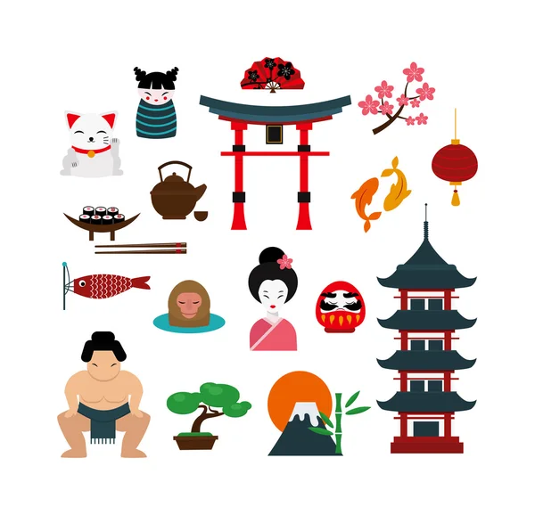 Chinese traditionele cultuur lantaarns en objecten vector illustratie. — Stockvector