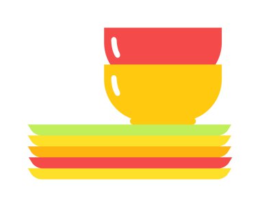 Kırmızı fincan kahve çay veya içki kafe sabah içecek mutfak aksesuar düz vektör.