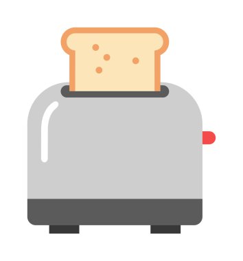 Tost haşhaş ekmek kahvaltı gıda mutfak mutfak mutfak modern düz vektör illüstrasyon.