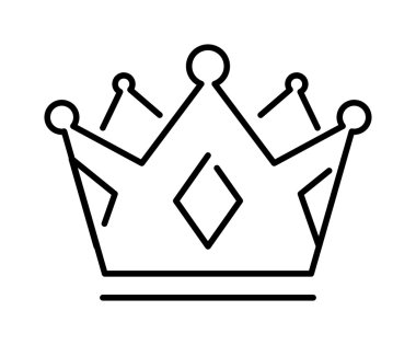 Taç kral veya kraliyet taç hattı sanat simgesi uygulamaları web siteleri tasarım etiket vektör.