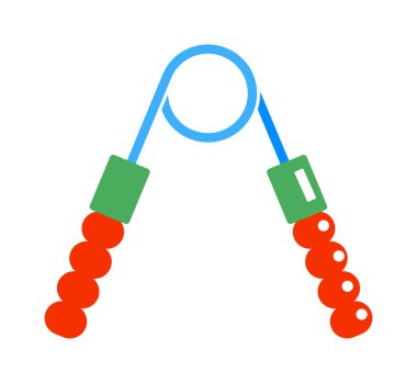 El genişletici spor ekipmanları egzersiz kas çelik gücü sağlıklı eğitim sembolü vektör illüstrasyon.