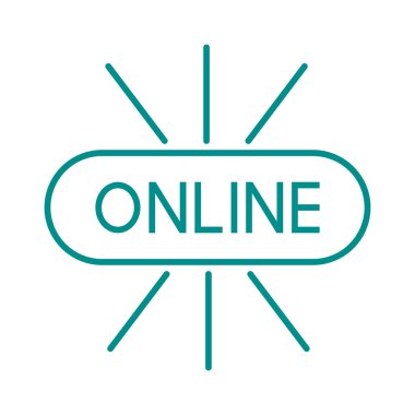 Online alışveriş düğmesi anahat sanat web sitesi iş parlak simge vektör.