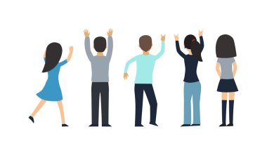 Hayranları insanlar vektör beyaz arka plan üzerinde.