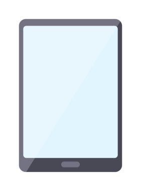 Boş ekran izole dijital teknoloji vektör simgesi ile gerçekçi tablet pc bilgisayar.