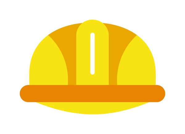 Amarelo capacete de construção indústria de segurança protetor trabalhador duro chapéu vetor ilustração — Vetor de Stock