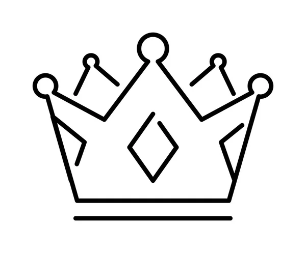 Krone des Königs oder königliche Krone Linie Kunst-Ikone Apps Webseiten Design-Label-Vektor. — Stockvektor
