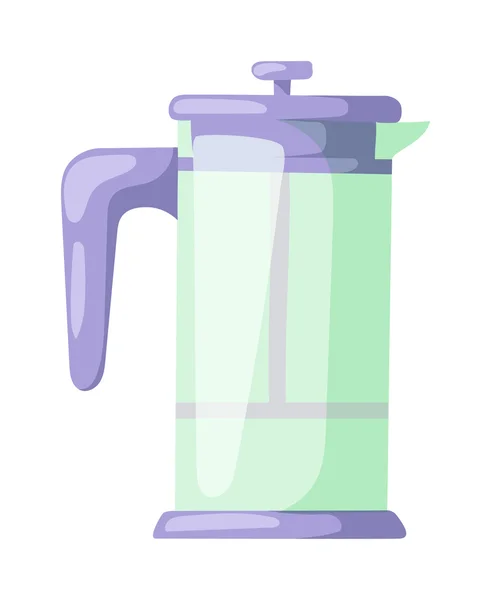 French press for making coffee and tea kitchenware vector. — Stock Vector