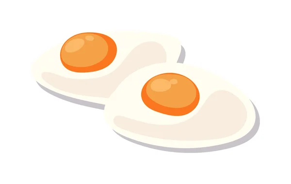 Huevos revueltos plato de almuerzo sobre fondo blanco apetitoso mañana cocinado ingrediente vector . — Vector de stock