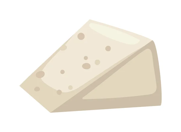 Rebanadas de queso blanco feta saludable producto lácteo vector ilustración — Archivo Imágenes Vectoriales