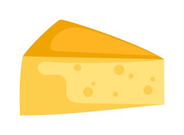 Beyaz arka plan gıda sağlıklı ürün üzerine Çedar peynir ivedi, snack taze süt gurme kahvaltı vektör illüstrasyon