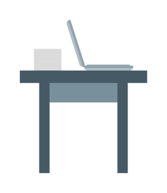 Ofis işyeri çalışma masası dizüstü bilgisayar ve akıllı telefon, ahşap uzay vektör tasarımı.