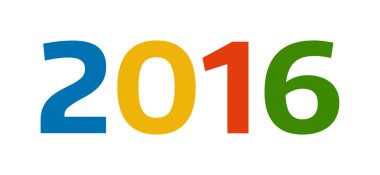 Yaratıcı metinde 2016 düz tasarım vektör kutlama işareti sanat.